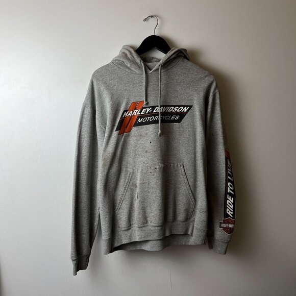 Harley Davidson Fort Wayne Indiana Hoodie Adult Gray Large Graphic - Picture 13 of 16